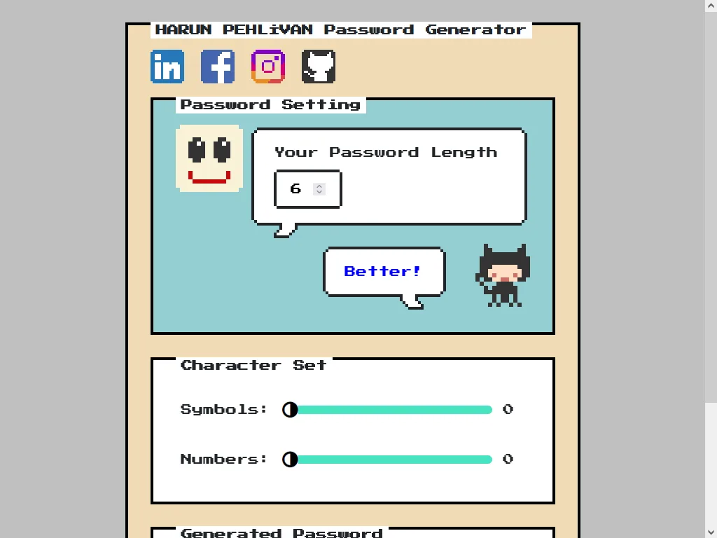 8 Bit Password Generator